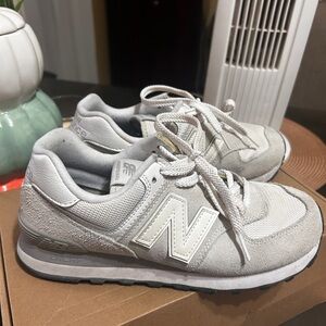 New Balance Gray and White Athletic Shoes